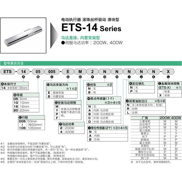 CKD喜開理電動執(zhí)行器（無馬達(dá)型）滑塊型ETS-14-16025-EM2NNNNN