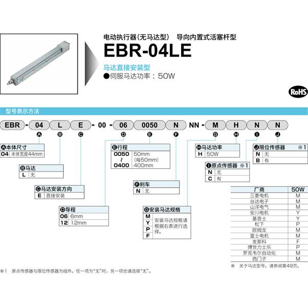 CKD喜開理電動執(zhí)行器（無馬達(dá)型）滑塊型EBR-04LE-00-060350NNN-MHNN