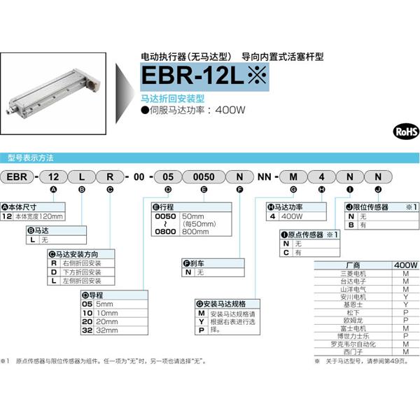CKD喜開理電動(dòng)執(zhí)行器（無馬達(dá)型）滑塊型EBR-12LRER-00-320050NNN-M2NN