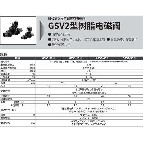 CKD喜開(kāi)理自動(dòng)灑水用樹(shù)脂制電磁閥GSV2-20U-AC200V