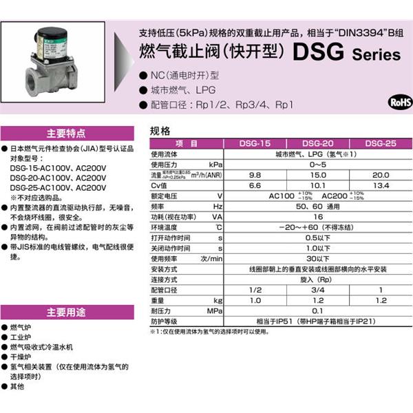 CKD喜開(kāi)理氣體遮蔽閥（快開(kāi)型）DSG-20-W-AC100V